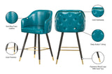 Barbosa Faux Leather Contemporary Counter/Bar Stool Set - Stylish Design with Gold Accents