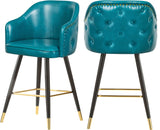 Barbosa Faux Leather Contemporary Counter/Bar Stool Set - Stylish Design with Gold Accents