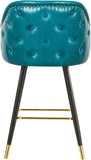 Barbosa Faux Leather Contemporary Counter/Bar Stool Set - Stylish Design with Gold Accents