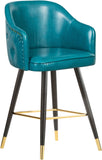 Barbosa Faux Leather Contemporary Counter/Bar Stool Set - Stylish Design with Gold Accents