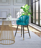 Barbosa Faux Leather Contemporary Counter/Bar Stool Set - Stylish Design with Gold Accents