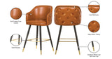 Barbosa Faux Leather Contemporary Counter/Bar Stool Set - Stylish Design with Gold Accents