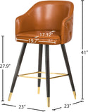 Barbosa Faux Leather Contemporary Counter/Bar Stool Set - Stylish Design with Gold Accents