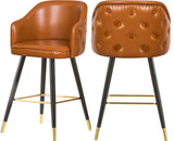 Barbosa Faux Leather Contemporary Counter/Bar Stool Set - Stylish Design with Gold Accents