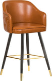 Barbosa Faux Leather Contemporary Counter/Bar Stool Set - Stylish Design with Gold Accents