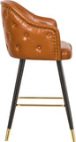 Barbosa Faux Leather Contemporary Counter/Bar Stool Set - Stylish Design with Gold Accents