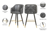 Barbosa Faux Leather Contemporary Counter/Bar Stool Set - Stylish Design with Gold Accents