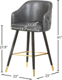 Barbosa Faux Leather Contemporary Counter/Bar Stool Set - Stylish Design with Gold Accents