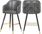 Barbosa Faux Leather Contemporary Counter/Bar Stool Set - Stylish Design with Gold Accents