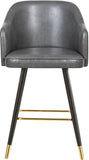 Barbosa Faux Leather Contemporary Counter/Bar Stool Set - Stylish Design with Gold Accents
