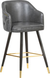 Barbosa Faux Leather Contemporary Counter/Bar Stool Set - Stylish Design with Gold Accents