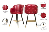 Barbosa Faux Leather Contemporary Counter/Bar Stool Set - Stylish Design with Gold Accents