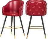 Barbosa Faux Leather Contemporary Counter/Bar Stool Set - Stylish Design with Gold Accents