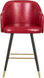 Barbosa Faux Leather Contemporary Counter/Bar Stool Set - Stylish Design with Gold Accents