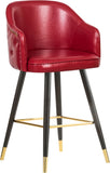 Barbosa Faux Leather Contemporary Counter/Bar Stool Set - Stylish Design with Gold Accents