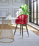Barbosa Faux Leather Contemporary Counter/Bar Stool Set - Stylish Design with Gold Accents