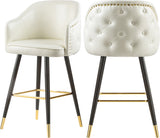 Barbosa Faux Leather Contemporary Counter/Bar Stool Set - Stylish Design with Gold Accents