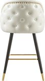 Barbosa Faux Leather Contemporary Counter/Bar Stool Set - Stylish Design with Gold Accents