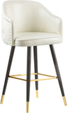 Barbosa Faux Leather Contemporary Counter/Bar Stool Set - Stylish Design with Gold Accents