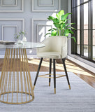 Barbosa Faux Leather Contemporary Counter/Bar Stool Set - Stylish Design with Gold Accents