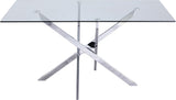 Xander Glass Dining Table with Chrome Base - Elegant Contemporary Design for Modern Homes!