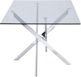 Xander Glass Dining Table with Chrome Base - Elegant Contemporary Design for Modern Homes!