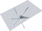 Xander Glass Dining Table with Chrome Base - Elegant Contemporary Design for Modern Homes!