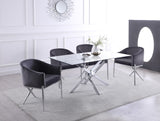 Xander Glass Dining Table with Chrome Base - Elegant Contemporary Design for Modern Homes!
