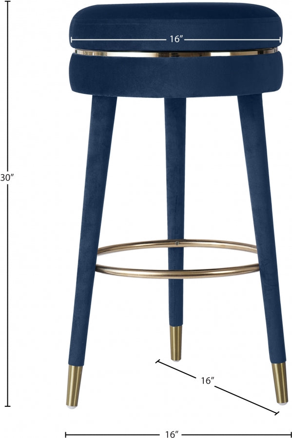 Coral Velvet Swivel Bar Stool