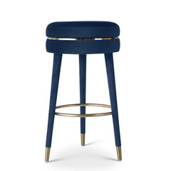 Coral Velvet Swivel Bar Stool