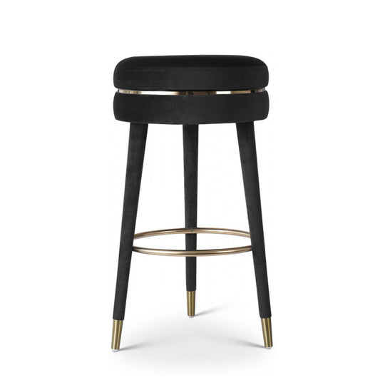 Coral Velvet Swivel Bar Stool