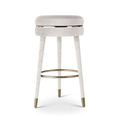 Coral Velvet Swivel Bar Stool