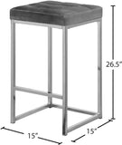 Nicola Velvet Contemporary Stool Set of 2 - Elegant Design with Tufted Cushion for Ultimate Comfort