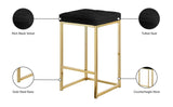 Nicola Velvet Contemporary Stool Set of 2 - Elegant Design with Tufted Cushion for Ultimate Comfort