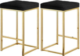 Nicola Velvet Contemporary Stool Set of 2 - Elegant Design with Tufted Cushion for Ultimate Comfort