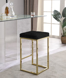 Nicola Velvet Contemporary Stool Set of 2 - Elegant Design with Tufted Cushion for Ultimate Comfort