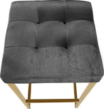 Nicola Velvet Contemporary Stool Set of 2 - Elegant Design with Tufted Cushion for Ultimate Comfort