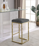 Nicola Velvet Contemporary Stool Set of 2 - Elegant Design with Tufted Cushion for Ultimate Comfort