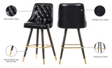 Portnoy Elegant Faux Leather Counter/Bar Stool Set with Button Tufting and Gold Accents, 2-Pack