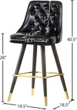 Portnoy Elegant Faux Leather Counter/Bar Stool Set with Button Tufting and Gold Accents, 2-Pack