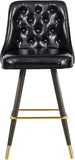 Portnoy Elegant Faux Leather Counter/Bar Stool Set with Button Tufting and Gold Accents, 2-Pack