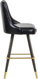 Portnoy Elegant Faux Leather Counter/Bar Stool Set with Button Tufting and Gold Accents, 2-Pack