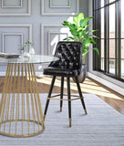 Portnoy Elegant Faux Leather Counter/Bar Stool Set with Button Tufting and Gold Accents, 2-Pack