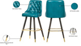 Portnoy Elegant Faux Leather Counter/Bar Stool Set with Button Tufting and Gold Accents, 2-Pack