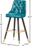 Portnoy Elegant Faux Leather Counter/Bar Stool Set with Button Tufting and Gold Accents, 2-Pack