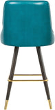 Portnoy Elegant Faux Leather Counter/Bar Stool Set with Button Tufting and Gold Accents, 2-Pack