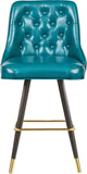 Portnoy Elegant Faux Leather Counter/Bar Stool Set with Button Tufting and Gold Accents, 2-Pack