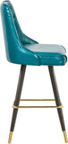 Portnoy Elegant Faux Leather Counter/Bar Stool Set with Button Tufting and Gold Accents, 2-Pack