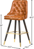 Portnoy Elegant Faux Leather Counter/Bar Stool Set with Button Tufting and Gold Accents, 2-Pack