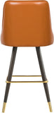 Portnoy Elegant Faux Leather Counter/Bar Stool Set with Button Tufting and Gold Accents, 2-Pack